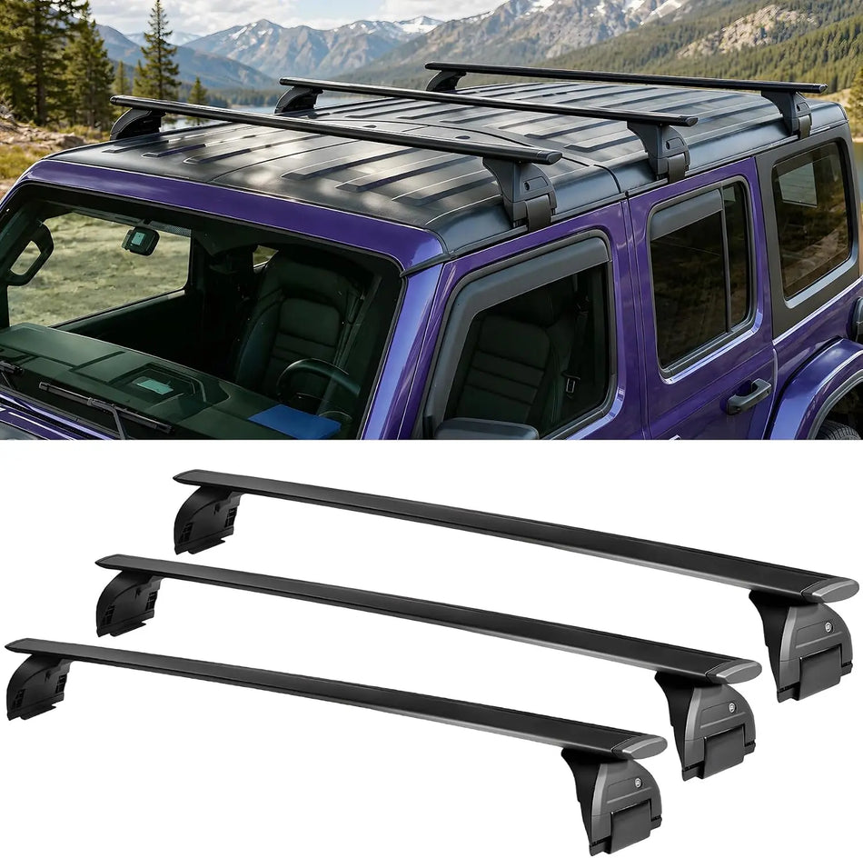 SNAILFLY 350 lbs 3PCS Roof Rack Cross Bars Fit for 2007-2026 Jeep Wrangler JK JL Gladiator JT Hard Top