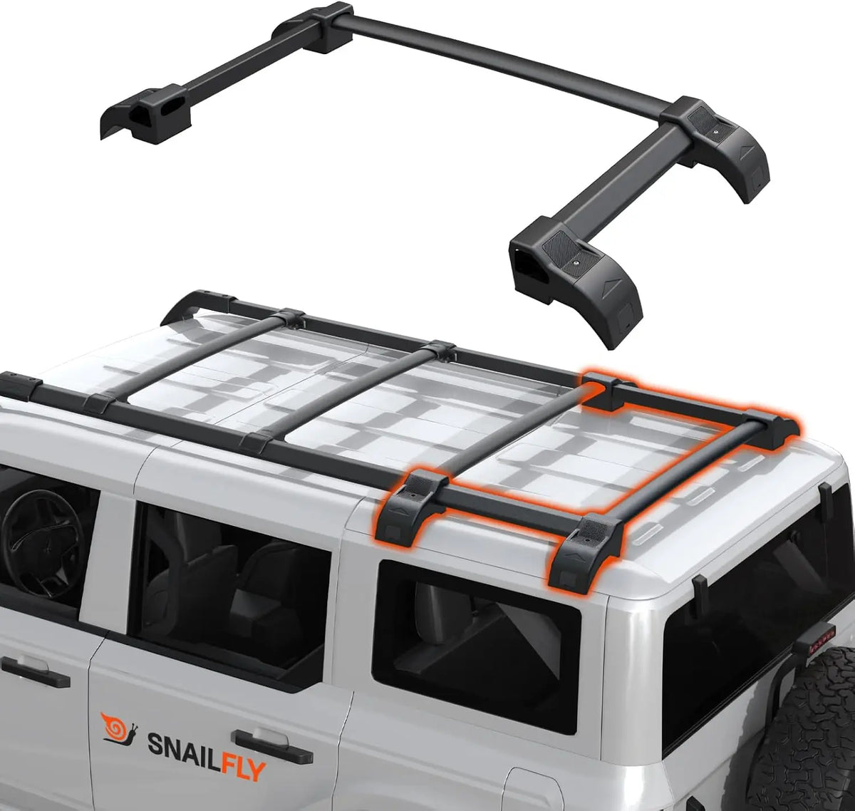 SNAILFLY Roof Rack Extensions fit for 2021-2026 Ford Bronco 4 Door with OE Roof Rack Cross Bars Crossbars -1