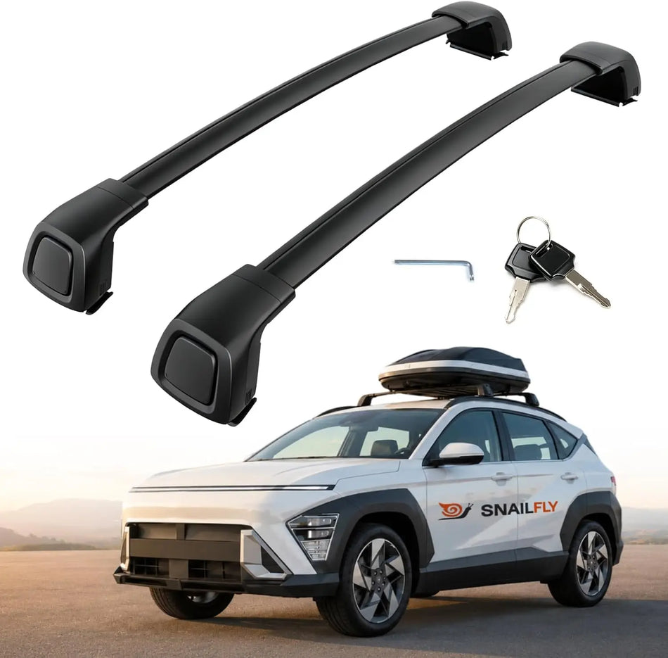 SNAILFLY 165 lbs Lockable Roof Rack Cross Bars fit for 2024-2026 Hyundai Kona & Kona Electric with Flush Side Rails