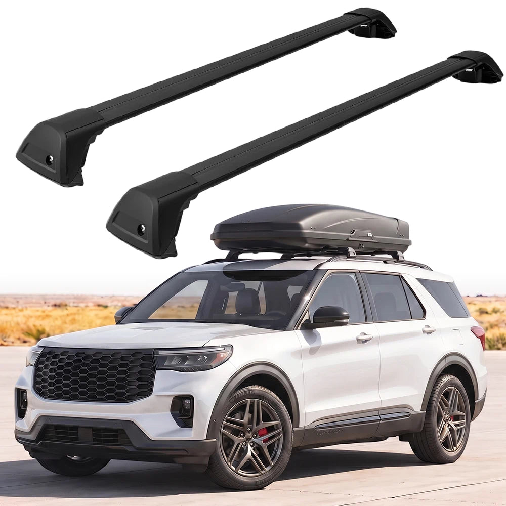 SNAILFLY 220 lbs Lockable Roof Rack Cross Bars fit for Ford Explorer with Raised Side Rails