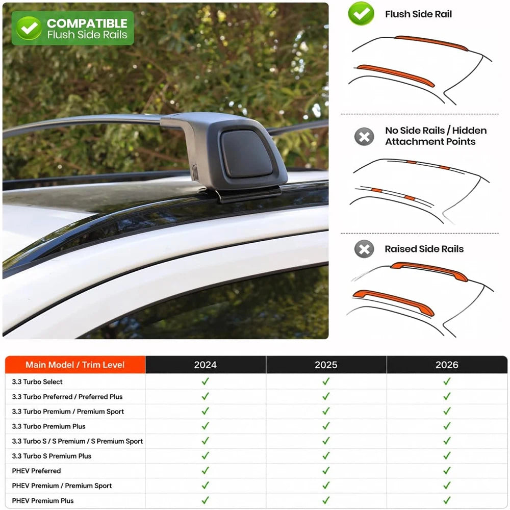 SNAILFLY 165 lbs Roof Rack Cross Bars fit for Mazda CX with Flush Side Rails