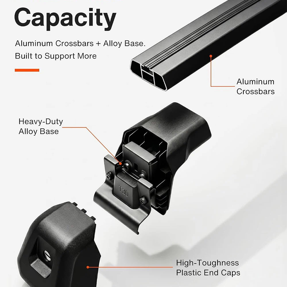SNAILFLY 220 lbs T-Slot Roof Rack Cross Bars fit for Volkswagen Atlas with Raised Side Rails
