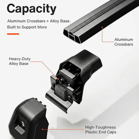 SNAILFLY 220 lbs T-Slot Roof Rack Cross Bars fit for Volkswagen Atlas with Raised Side Rails