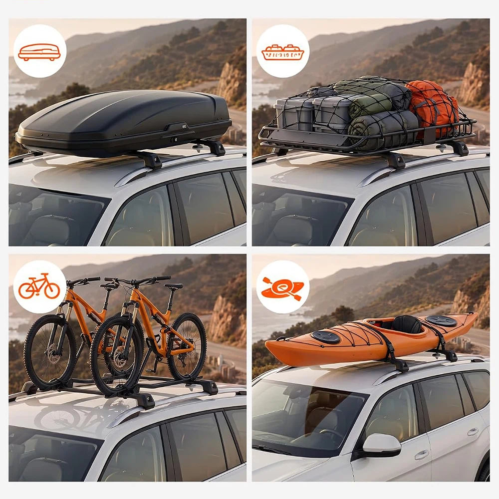 SNAILFLY 220 lbs T-Slot Roof Rack Cross Bars fit for Volkswagen Atlas with Raised Side Rails