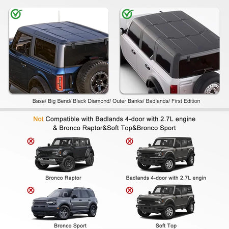 SNAILFLY 350 lbs Roof Rack Cross Bars fit for Ford Bronco Hard Top