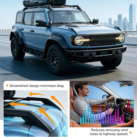 SNAILFLY 350 lbs Roof Rack Cross Bars fit for Ford Bronco Hard Top