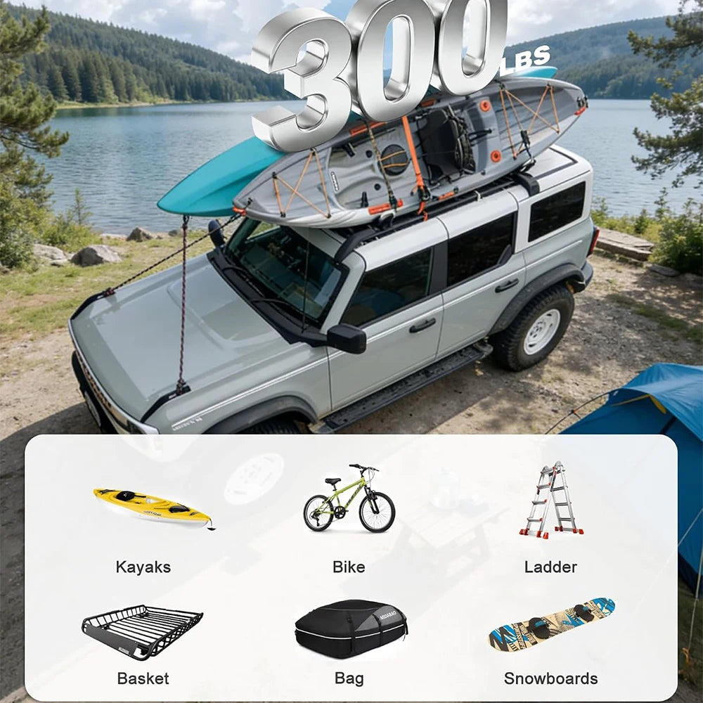 SNAILFLY 350 lbs Roof Rack Cross Bars fit for Ford Bronco Hard Top