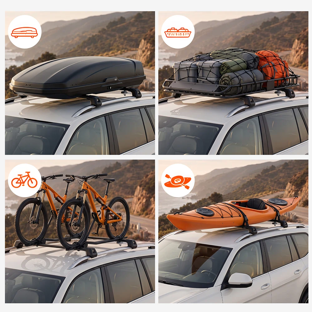 SNAILFLY 220 lbs T-Slot Roof Rack Cross Bars fit for Hyundai Palisade with Raised Side Rails