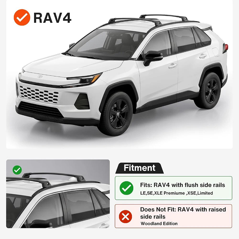 SNAILFLY 220 lbs T-Slot Roof Rack Cross Bars fit for Toyota RAV4 with Flush Side Rails