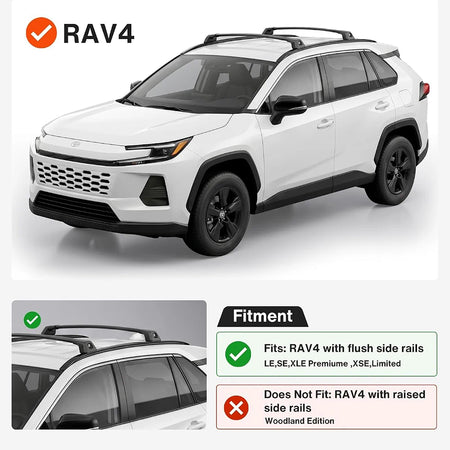 SNAILFLY 220 lbs T-Slot Roof Rack Cross Bars fit for Toyota RAV4 with Flush Side Rails