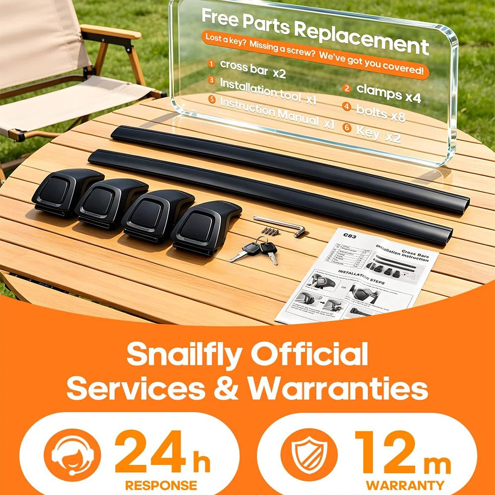 SNAILFLY 165 lbs Roof Rack Cross Bars fit for Hyundai Santa Cruz with Flush Side Rails