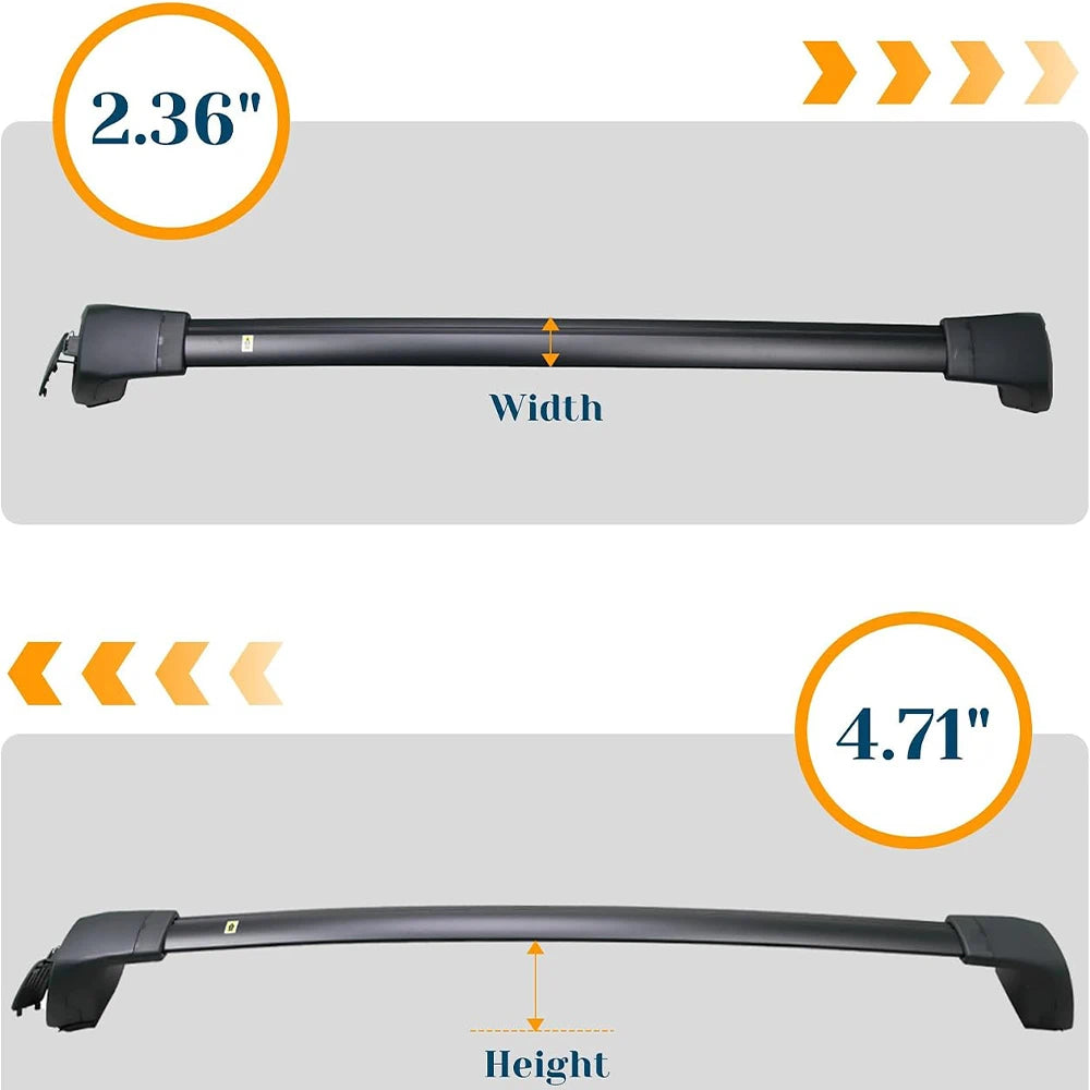 SNAILFLY 165 lbs Roof Rack Cross Bars fit for Volvo XC90 with Flush Side Rails