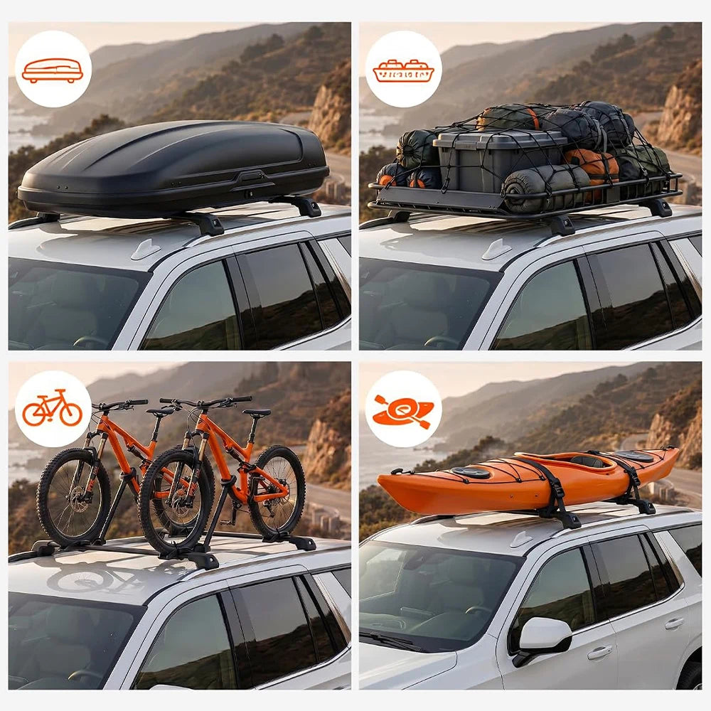SNAILFLY 220 lbs T-Slot Roof Rack Cross Bars fit for Chevrolet Tahoe Suburban & GMC Yukon & Cadillac Escalade with Flush Side Rails