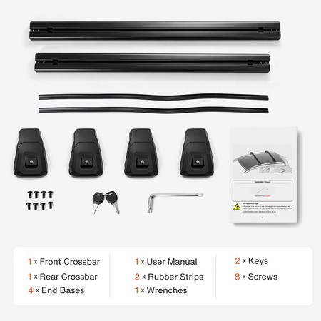 SNAILFLY 220 lbs T-Slot Roof Rack Cross Bars fit for 2018+ Volkswagen Tiguan & 2022+ Taos with Flush Side Rails