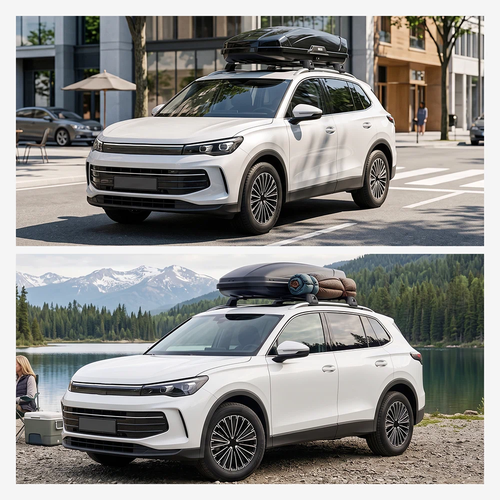 SNAILFLY 220 lbs T-Slot Roof Rack Cross Bars fit for 2018+ Volkswagen Tiguan & 2022+ Taos with Flush Side Rails