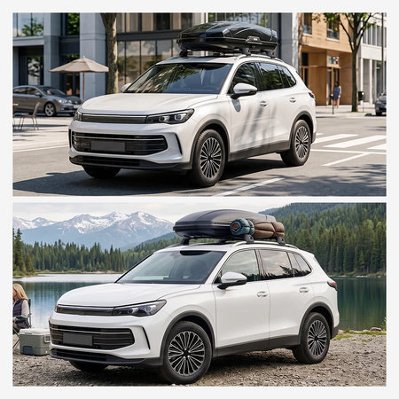 SNAILFLY 220 lbs T-Slot Roof Rack Cross Bars fit for 2018+ Volkswagen Tiguan & 2022+ Taos with Flush Side Rails