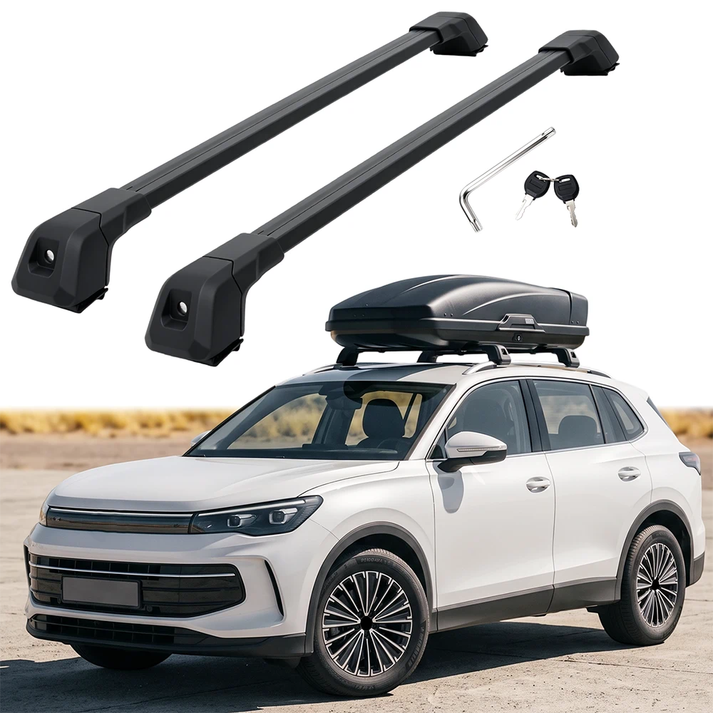 SNAILFLY 220 lbs T-Slot Roof Rack Cross Bars fit for 2018+ Volkswagen Tiguan & 2022+ Taos with Flush Side Rails