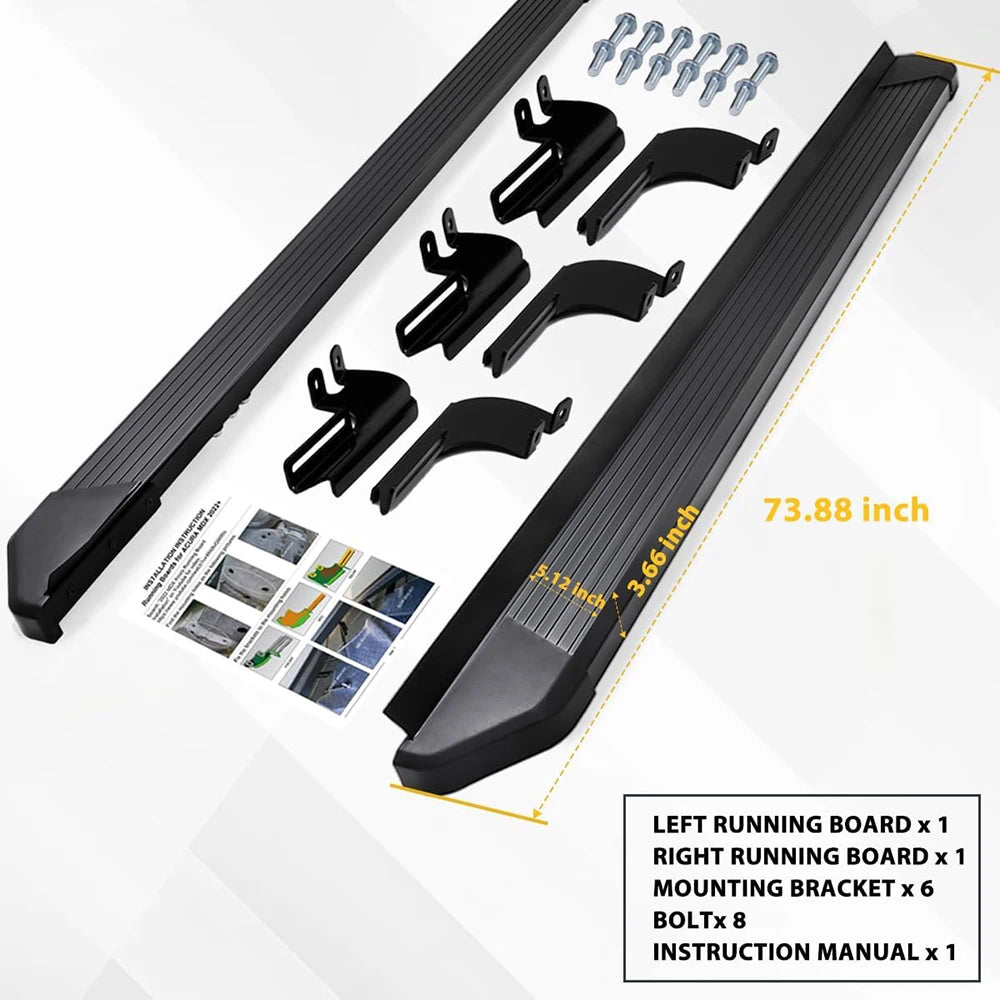 SNAILFLY 600 lbs No-Drill Running Boards Side Steps fit for Honda Pilot