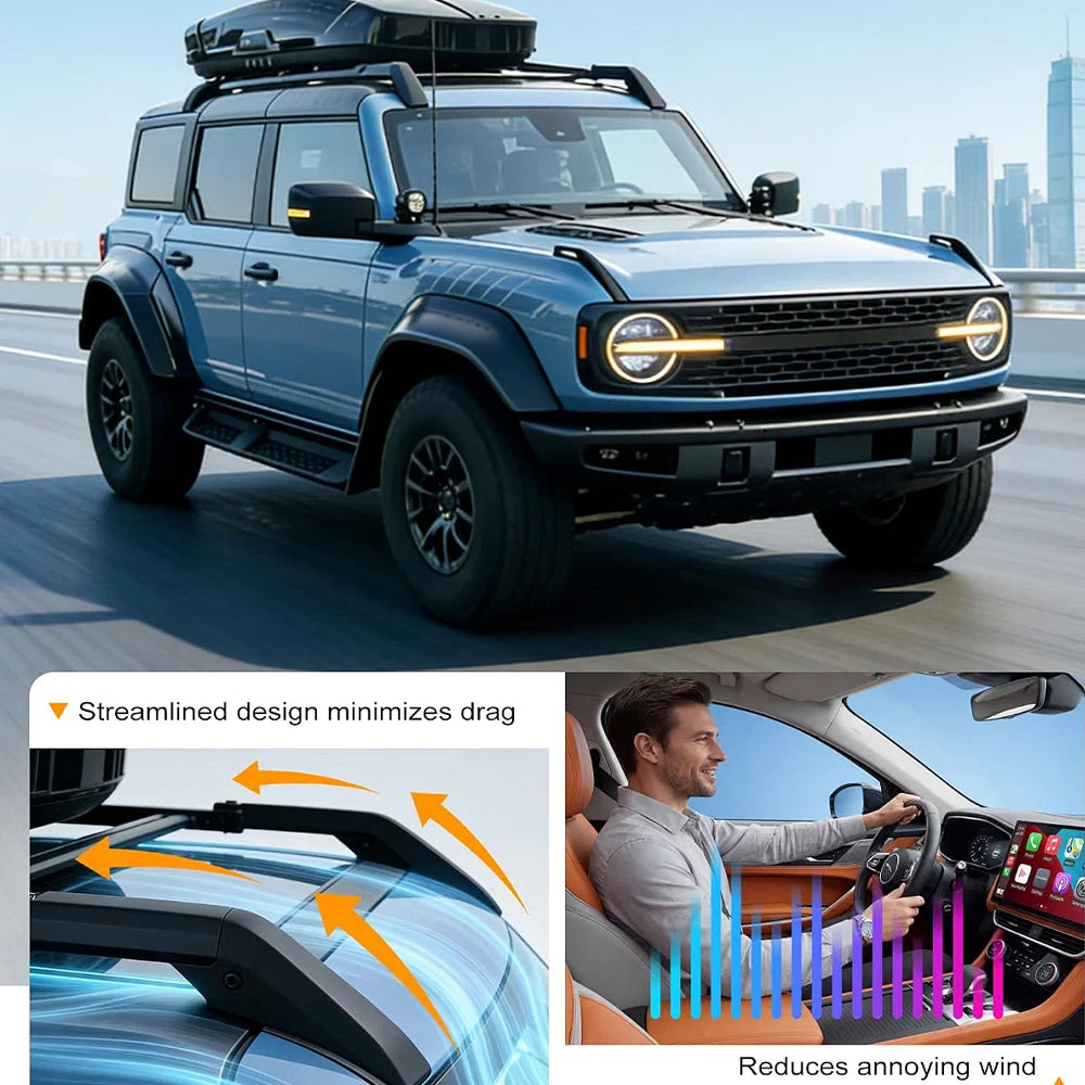 SNAILFLY Roof Rack Cross Bars fit for Ford Bronco 2 & 4-Door Hard Top