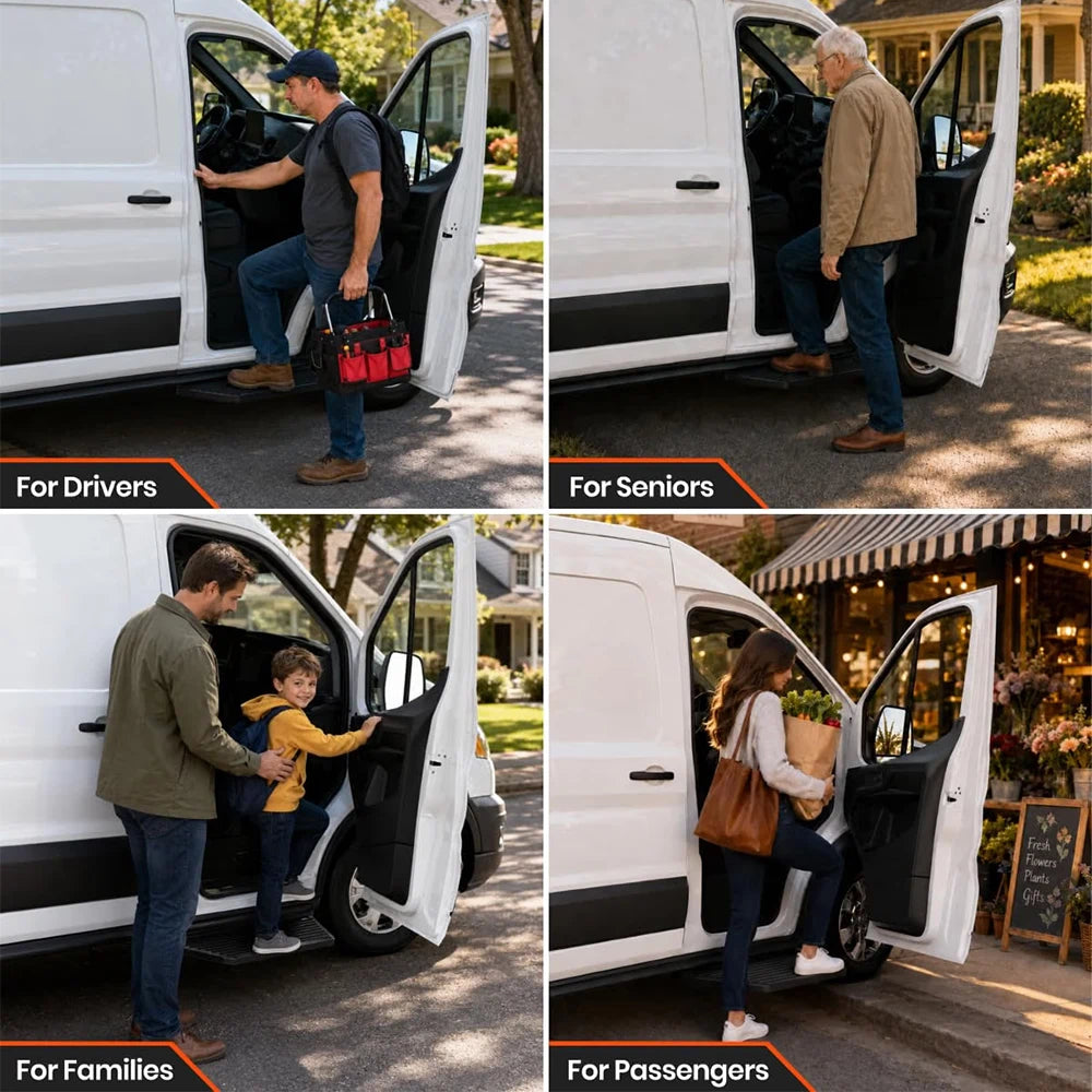 SNAILFLY Running Boards Side Steps Fit for 2018-2023 Ford Transit 150 250 350