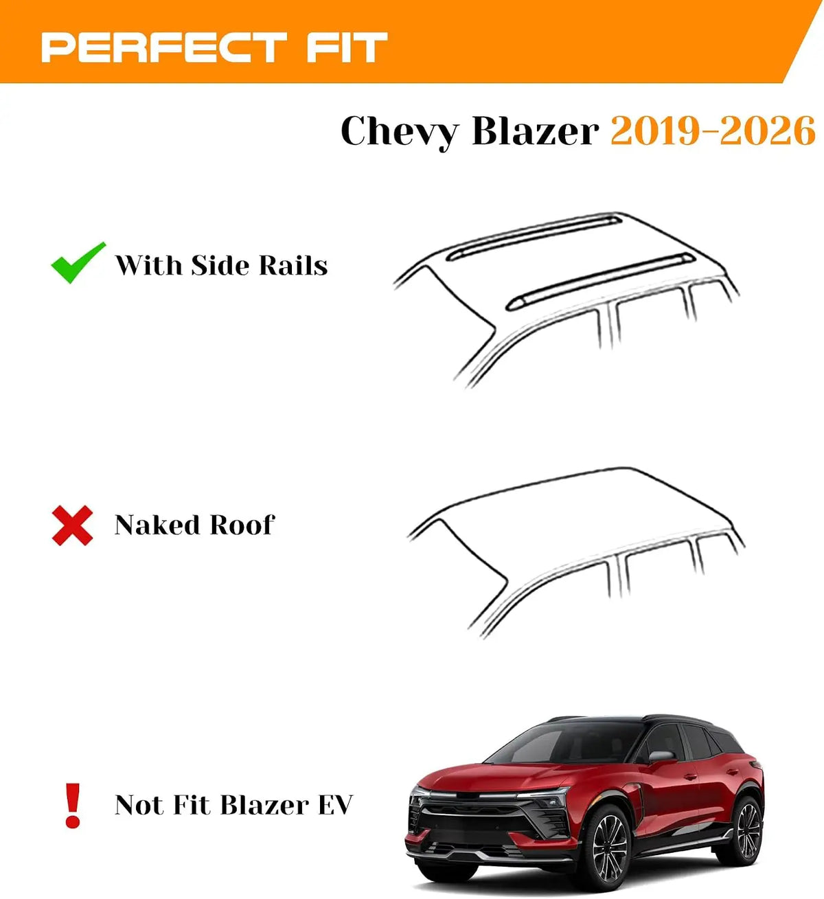 SNAILFLY 330 lbs Roof Rack Cross Bars Fit for Chevrolet Blazer with Flush Side Rails