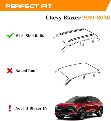 SNAILFLY 330 lbs Roof Rack Cross Bars Fit for Chevrolet Blazer with Flush Side Rails