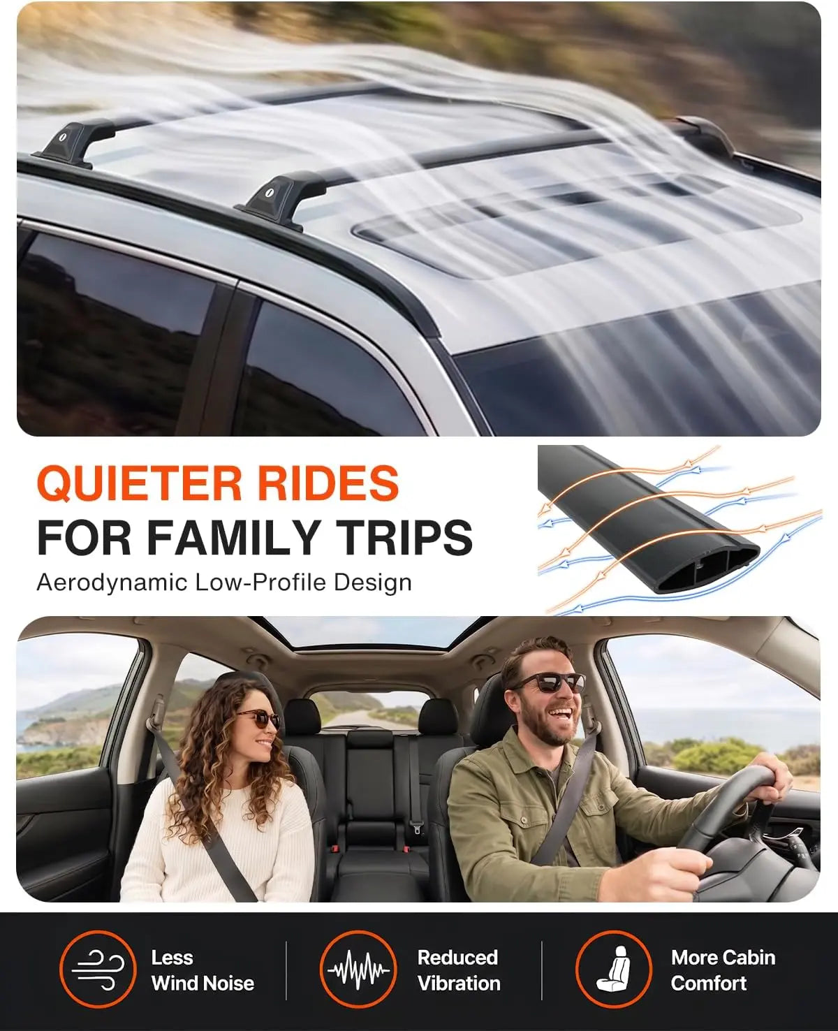 SNAILFLY 330 lbs Roof Rack Cross Bars Fit for Chevrolet Blazer with Flush Side Rails