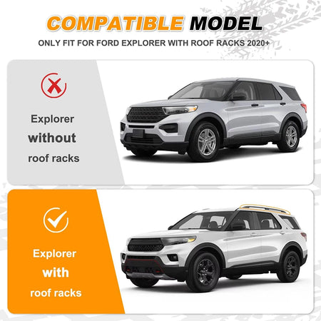 SNAILFLY 220 lbs Lockable Roof Rack Cross Bars fit for Ford Explorer with Raised Side Rails