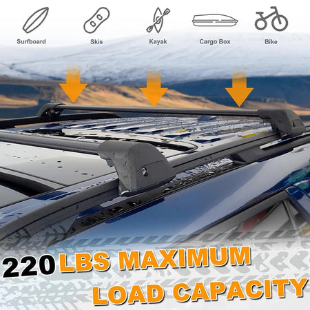 SNAILFLY 220 lbs Lockable Roof Rack Cross Bars fit for Ford Explorer with Raised Side Rails