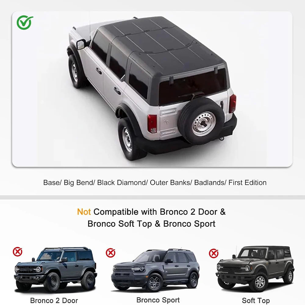 SNAILFLY 300 lbs Half Roof Rack fit for Ford Bronco Hard Top 4-Door