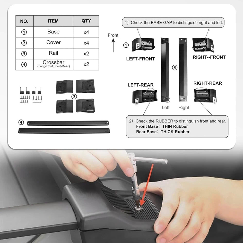 SNAILFLY 300 lbs Half Roof Rack fit for Ford Bronco Hard Top 4-Door