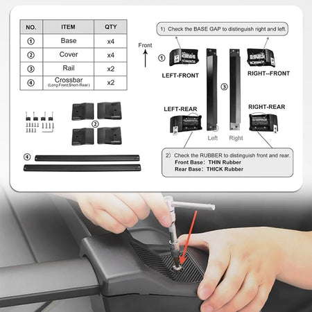 SNAILFLY 300 lbs Half Roof Rack fit for Ford Bronco Hard Top 4-Door