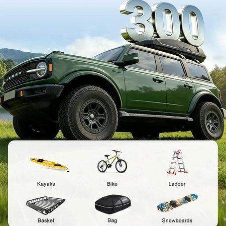 SNAILFLY 300 lbs Half Roof Rack fit for Ford Bronco Hard Top 4-Door