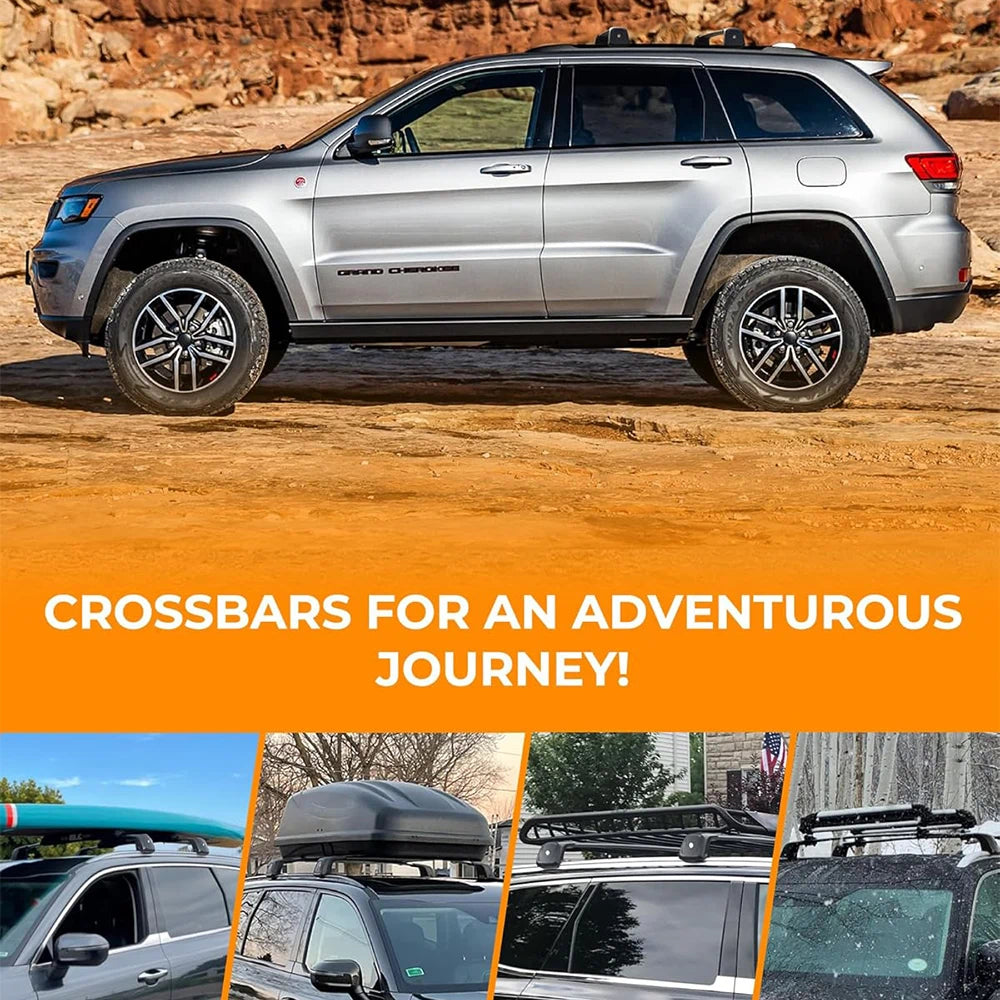 SNAILFLY 330 lbs Roof Rack Cross Bars fit for 2011-2021 Jeep Grand Cherokee with Factory Grooved Side Rails