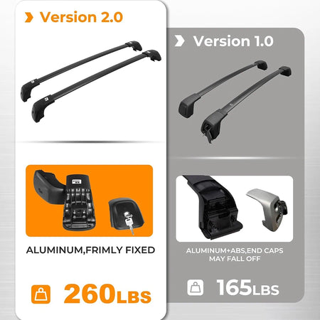 SNAILFLY 330 lbs Roof Rack Cross Bars fit for Kia Telluride with Flush Side Rails