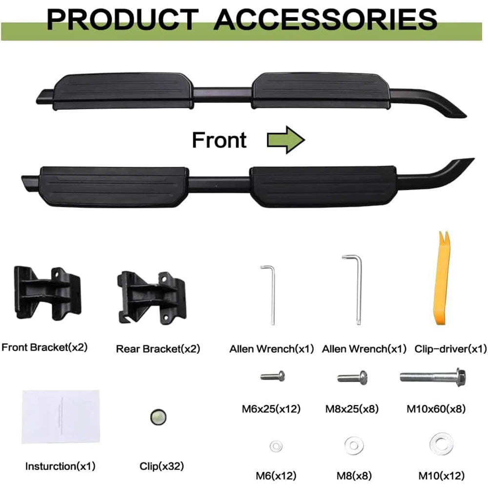 SNAILFLY 400 lbs Running Boards Side Steps fit for Land Rover Defender 4-Door