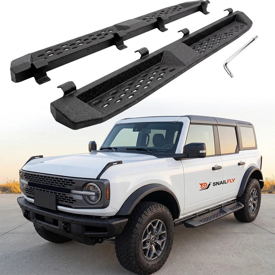 SNAILFLY 600 lbs Running Boards Side Steps fit for Ford Bronco 4-Door with Factory Rock Rails