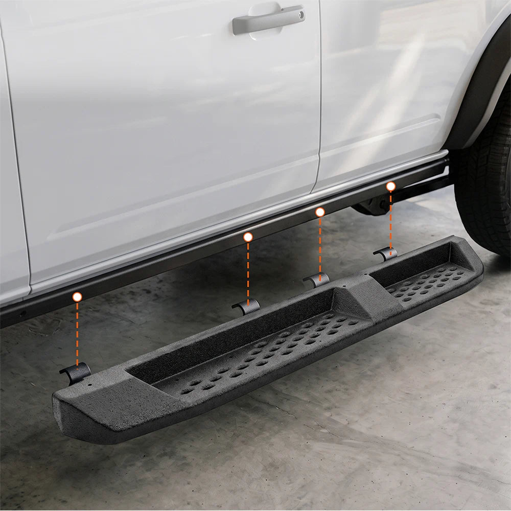 SNAILFLY 600 lbs Running Boards Side Steps fit for Ford Bronco 4-Door with Factory Rock Rails