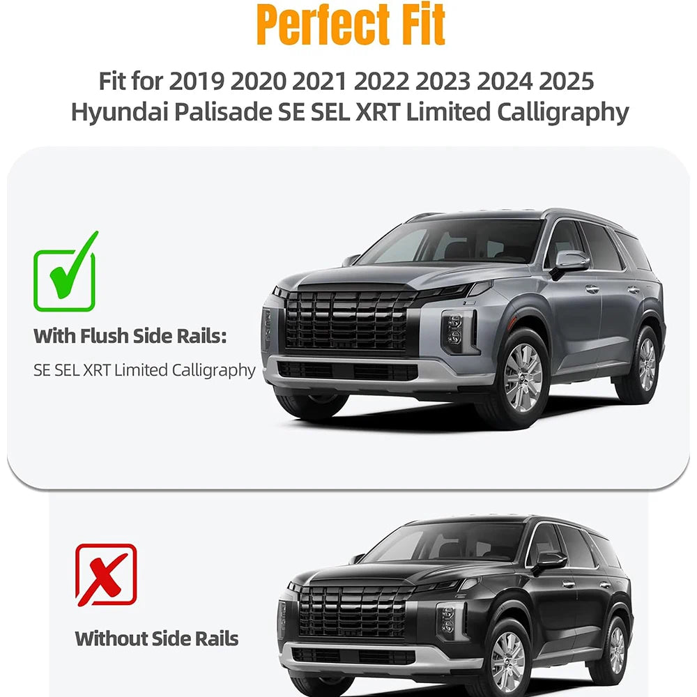 SNAILFLY 330 lbs Lockable Roof Rack Crossbars fit for 2019-2025 Hyundai Palisade with Flush Side Rails