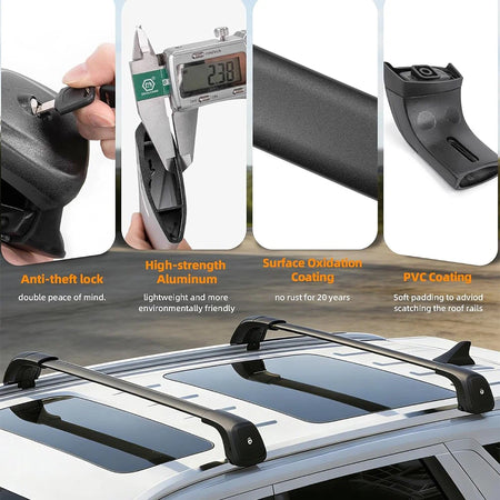 SNAILFLY 330 lbs Lockable Roof Rack Crossbars fit for 2019-2025 Hyundai Palisade with Flush Side Rails
