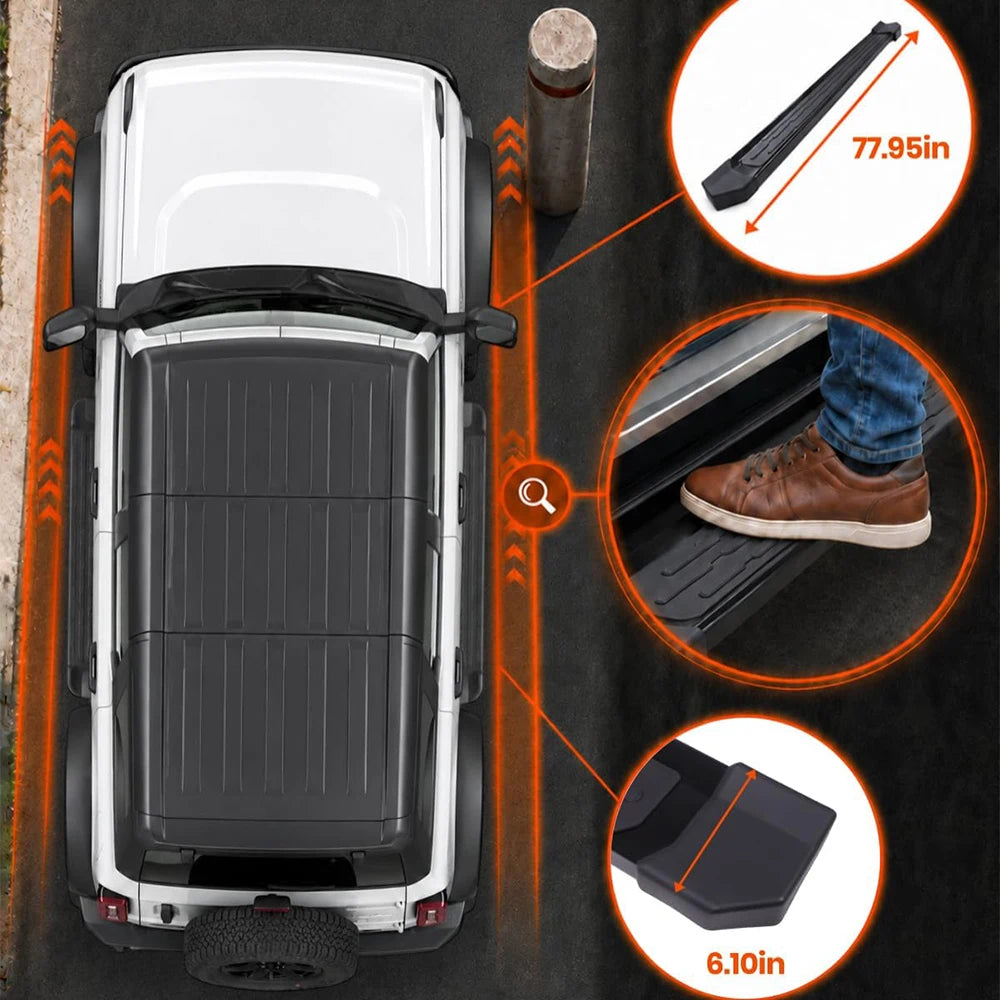 SNAILFLY 600 lbs Wide ABS Anti-Slip Running Boards Side Steps fit for Ford Bronco 4-Door