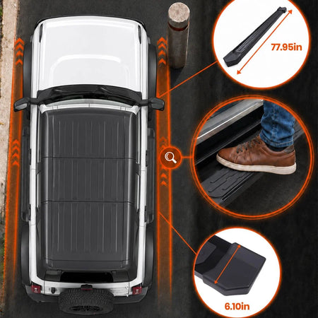 SNAILFLY 600 lbs Wide ABS Anti-Slip Running Boards Side Steps fit for Ford Bronco 4-Door