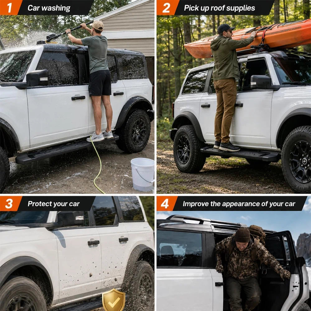 SNAILFLY 600 lbs Wide ABS Anti-Slip Running Boards Side Steps fit for Ford Bronco 4-Door